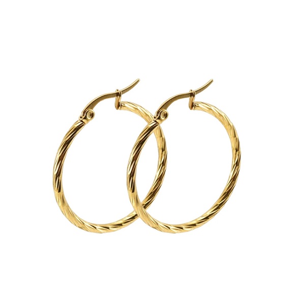 NEW💎18K Gold Plated Thin Hoop Earrings*Waterproof jewelry*the perfect loops*ZX - Picture 2 of 3